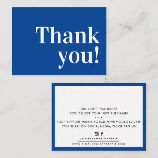 Tarjeta De Visita GRACIAS A USTED moderno insértese el serif azul re