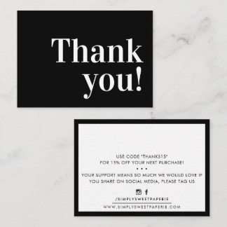 Tarjeta De Visita GRACIAS A USTED moderno insértese un serif blanco 