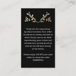 Tarjeta De Visita Gracias al cliente Insertar Pequeña Empresa