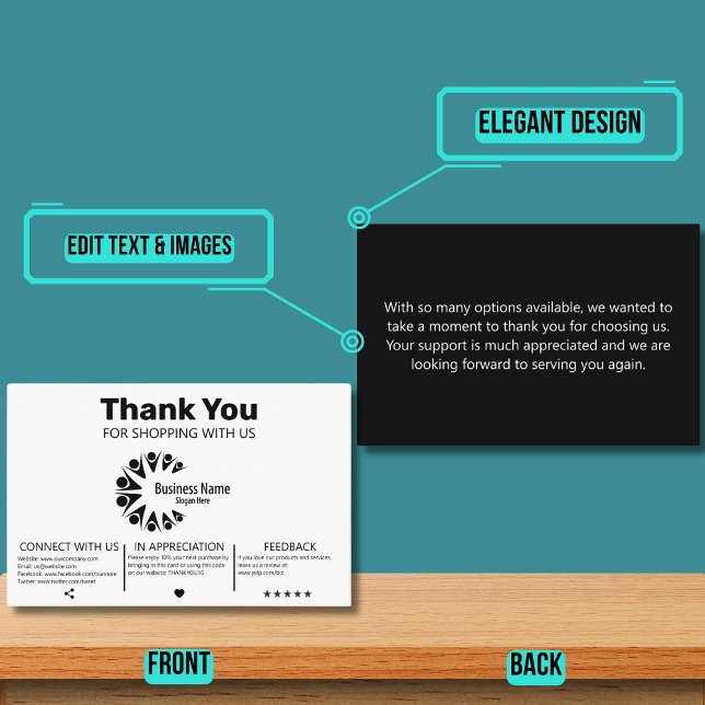 Tarjeta De Visita Gracias al cliente moderno (Please enjoy our design and see the others in the collection.)