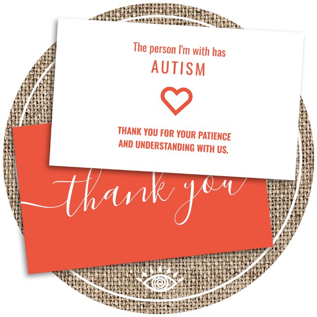 Tarjeta De Visita gracias autismo paciencia cartas de repartir (Subido por el creador)