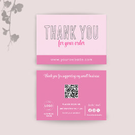 Tarjeta De Visita Gracias Cartas Qr Code Logo Pink Business