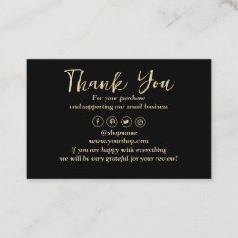 Tarjeta De Visita Gracias de fondo negro