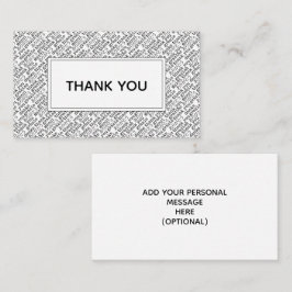 Tarjeta De Visita Gracias gracias Arigato Black White Gratitude
