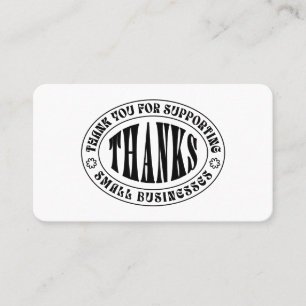 Tarjeta De Visita Gracias - Gracias por apoyar a las pequeñas empres