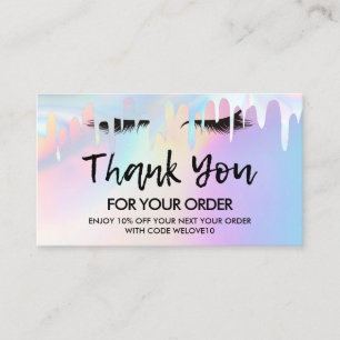 Tarjeta De Visita Gracias, Holografía de moda y descuentos