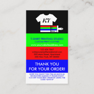 Tarjeta De Visita Gracias Instrucciones de lavado de ropa de camisas