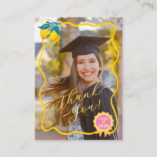 Tarjeta De Visita Gracias Limón Recién Graduado Foto Clase 26