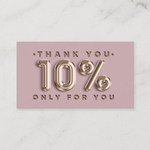 Tarjeta De Visita Gracias logotipo QRCODE 10%OFF Rosa de código de d