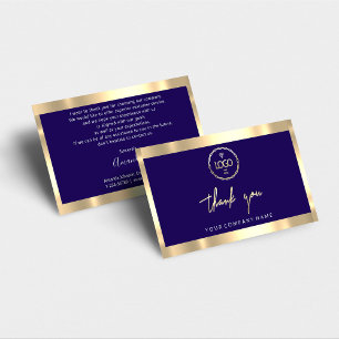 Tarjeta De Visita Gracias Marina de Oro con logotipo de inserción p