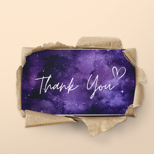 Tarjeta De Visita Gracias Morple Night Sky Cosmic Galaxy Trendy (Subido por el creador)