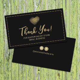 Tarjeta De Visita Gracias Por Apoyar Mi Pequeña Empresa Vegan