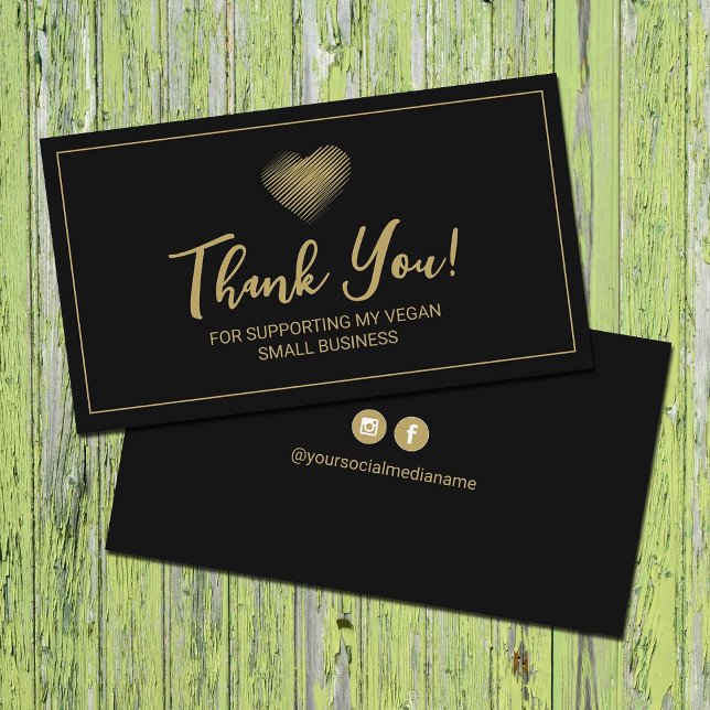 Tarjeta De Visita Gracias Por Apoyar Mi Pequeña Empresa Vegan (Subido por el creador)