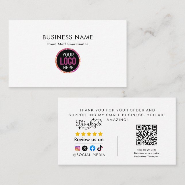 Tarjeta De Visita  Gracias por comprar  (Anverso / Reverso)
