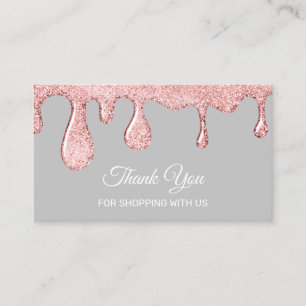 Tarjeta De Visita Gracias Por Comprar Con Nosotros Dris Rosa Grey