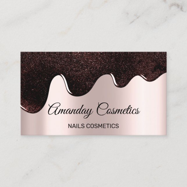 Tarjeta De Visita Gracias Por Comprar Rosa Drin Nails Makeup (Anverso)