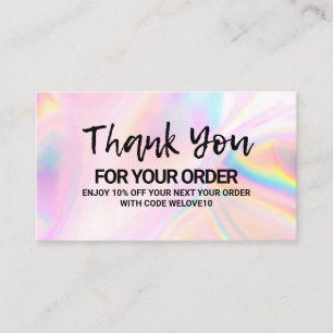 Tarjeta De Visita Gracias por el descuento de la Instagram Holográfi