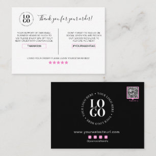 Tarjeta De Visita Gracias por el descuento del cliente del pedido