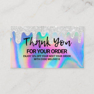 Tarjeta De Visita Gracias por el instagram del taladro holográfico