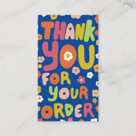 Tarjeta De Visita Gracias por el pedido Daisies Cute código QR socia