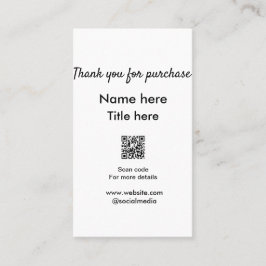 Tarjeta De Visita Gracias por el título del nombre de compra aquí ex