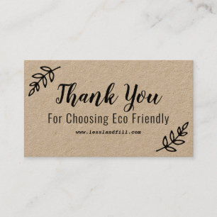 Tarjeta De Visita Gracias Por Elegir Eco Friendly