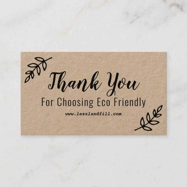 Tarjeta De Visita Gracias Por Elegir Eco Friendly (Anverso)