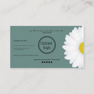 Tarjeta De Visita Gracias por los originales daisises verdes