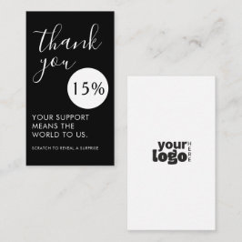 Tarjeta De Visita Gracias por su apoyo | Cupón de descuento