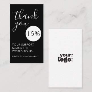 Tarjeta De Visita Gracias por su apoyo | Cupón de descuento