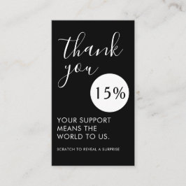 Tarjeta De Visita Gracias por su apoyo | Cupón de descuento