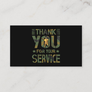 Tarjeta De Visita Gracias Por Su Atracción Militar De Servicio