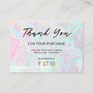 Tarjeta De Visita gracias por su compra piedra mineral