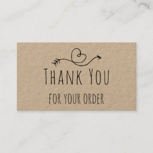 Tarjeta De Visita Gracias por su pedido en Kraft Paper