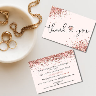 Tarjeta De Visita gracias por tu compra moderna script heart