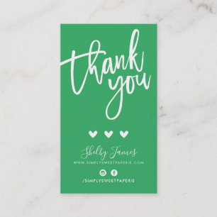 Tarjeta De Visita GRACIAS POR TU PEDIDO, introdúzcase kelly green mo