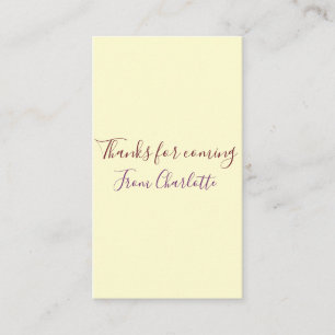 Tarjeta De Visita gracias por venir agregar nombre mensaje de texto 