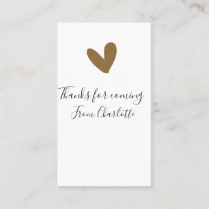 Tarjeta De Visita gracias por venir nombre emoji corazón de oro