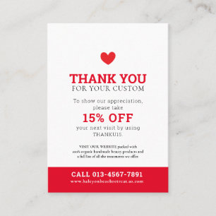 Tarjeta De Visita Gracias, promoción de belleza fotográfica, negocio