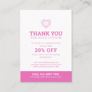 Tarjeta De Visita Gracias promoción de fotos de salud 20% de color 