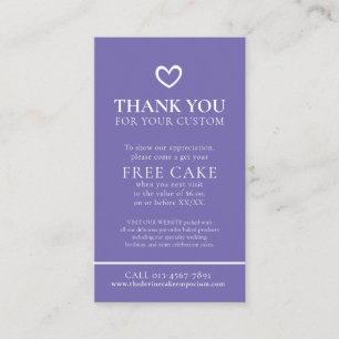 Tarjeta De Visita Gracias promociones de pastelería sin foto de neg