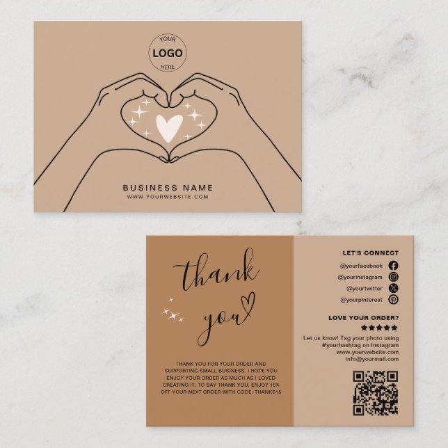 Tarjeta De Visita Gracias Qr Code Logo Moderno Media (Anverso / Reverso)