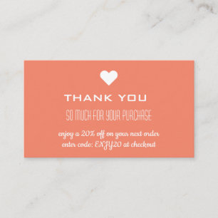 Tarjeta De Visita Gracias Terracotta Discount Heart