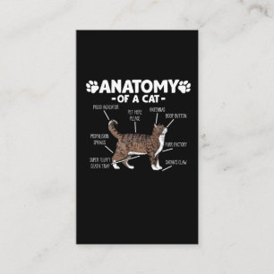Tarjeta De Visita Graciosa anatomía del dueño de un Mascota Gato C