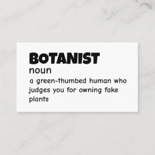 Tarjeta De Visita Graciosa definición de científico botánico
