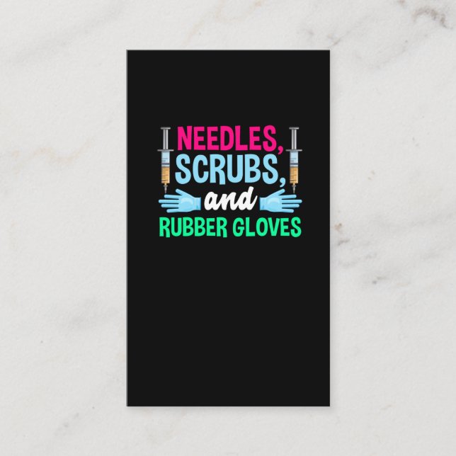 Tarjeta De Visita Graciosa jeringuilla flebotomita y empleada de san (Anverso)