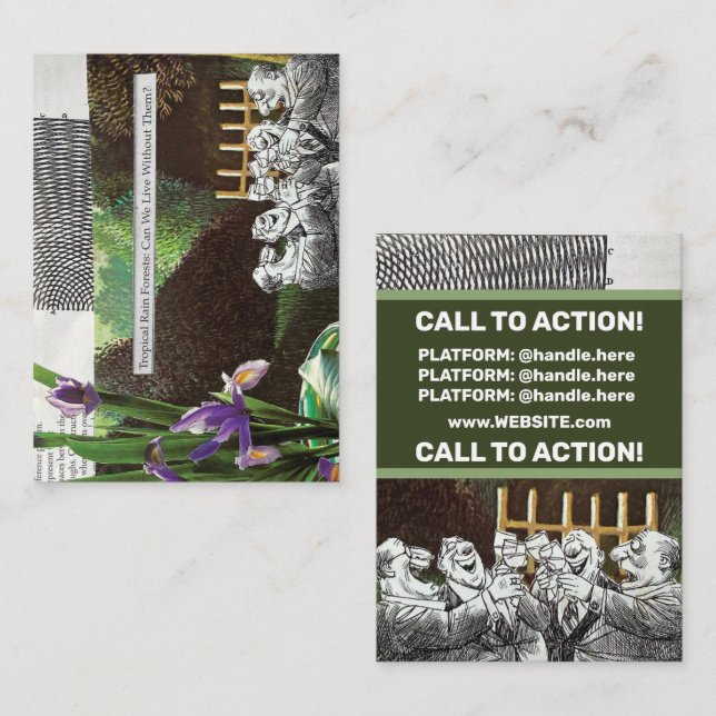 Tarjeta De Visita Graciosa sátira sobre el cambio climático del Chis (Anverso / Reverso)