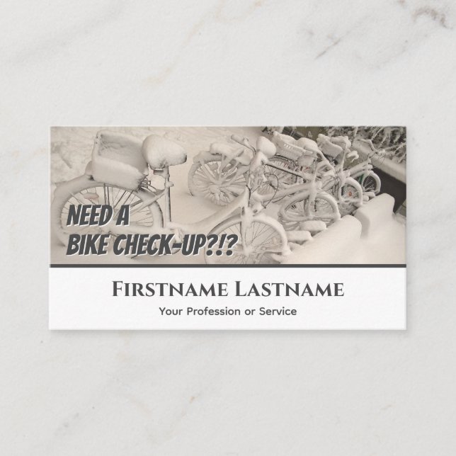 Tarjeta De Visita Graciosas bicicletas de nieve congeladas para las  (Anverso)