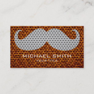 Tarjeta De Visita Gracioso Agujero Metalizado Mustache #2