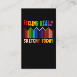 Tarjeta De Visita Gracioso artista de lápiz pinta humor para esboza